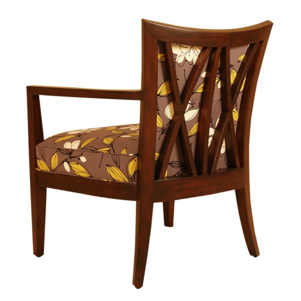 Cross Back Upholstered Lounge Chair